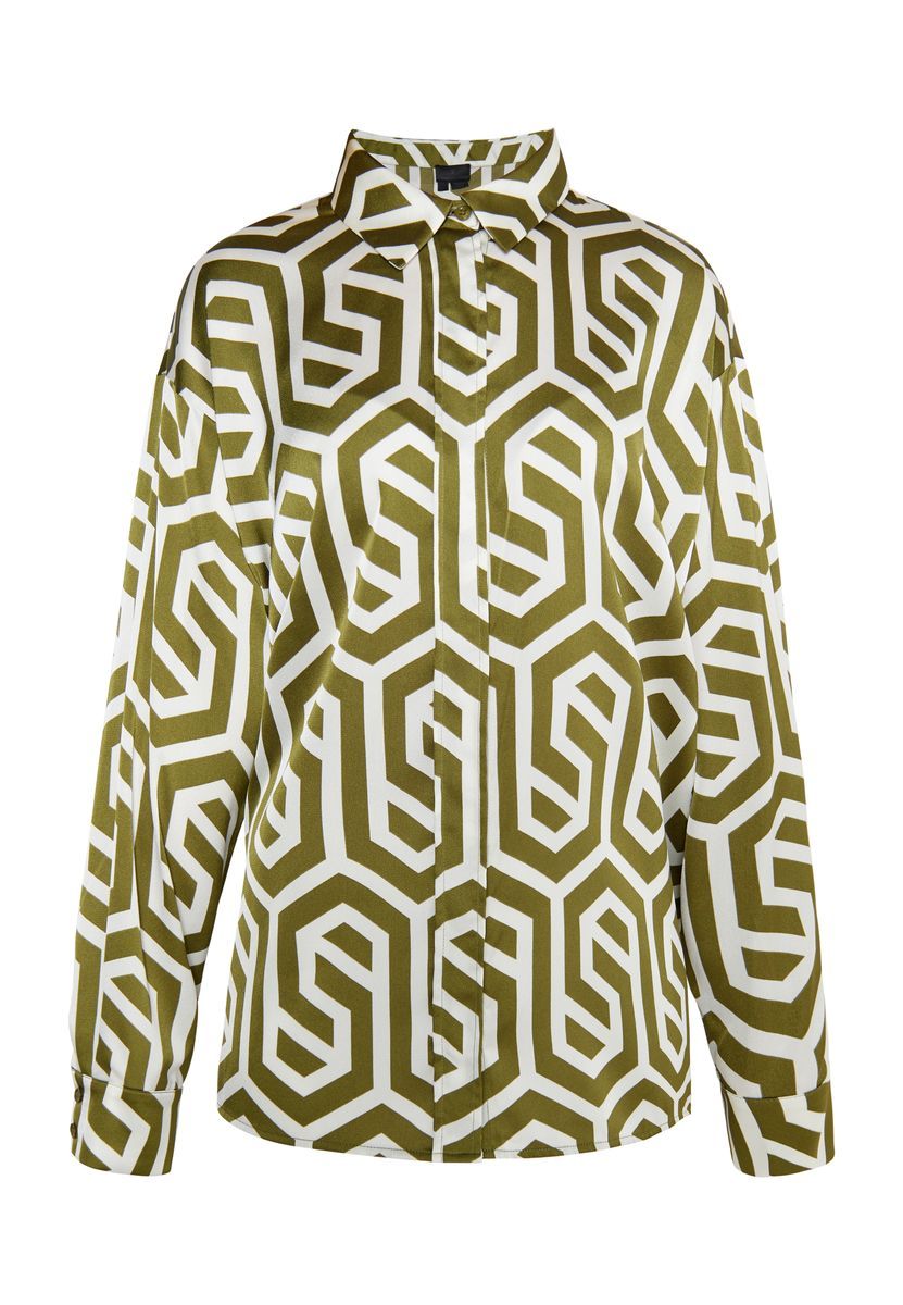Hemdbluse mit geometrischem Muster