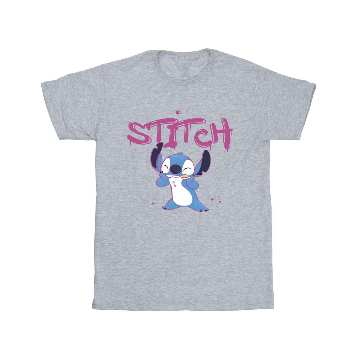 Stitch Graffiti Print Grafik T-Shirt