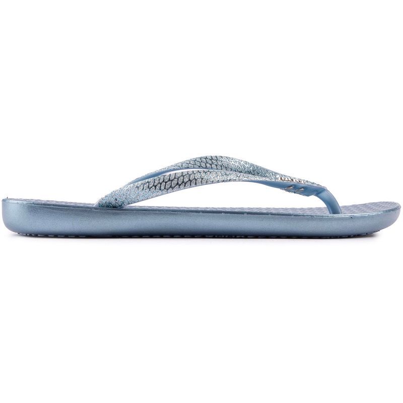 Schimmernde blaue Flip-Flop Sandalen