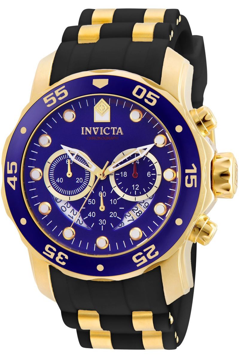 Blau-goldene Chronographen-Uhr
