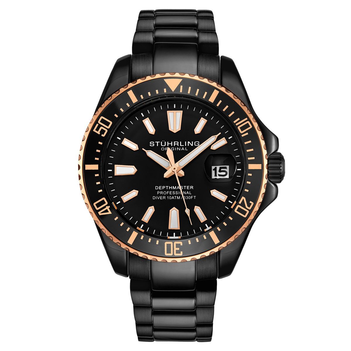 Schwarze Depthmaster Quarz Taucheruhr