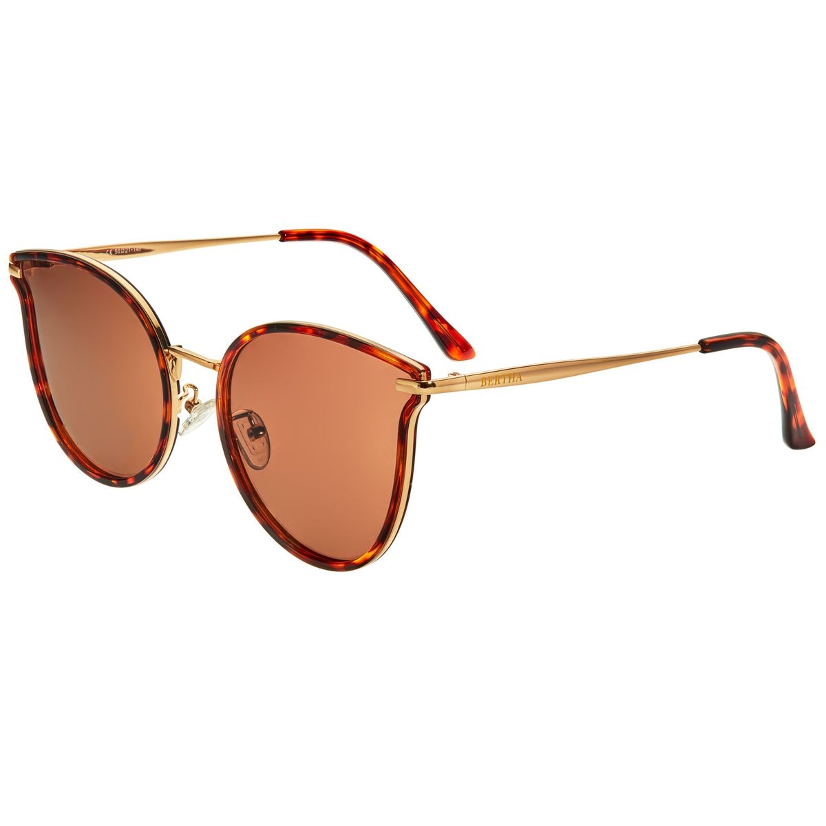 Polarisierte Cat-Eye-Sonnenbrille mit Goldrand