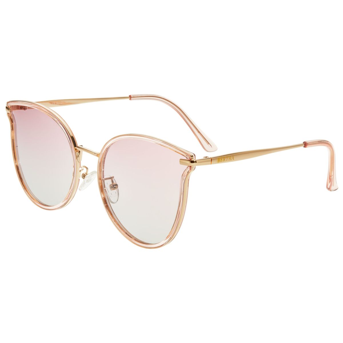 Polarisierte Cat-Eye-Sonnenbrille mit Goldrand
