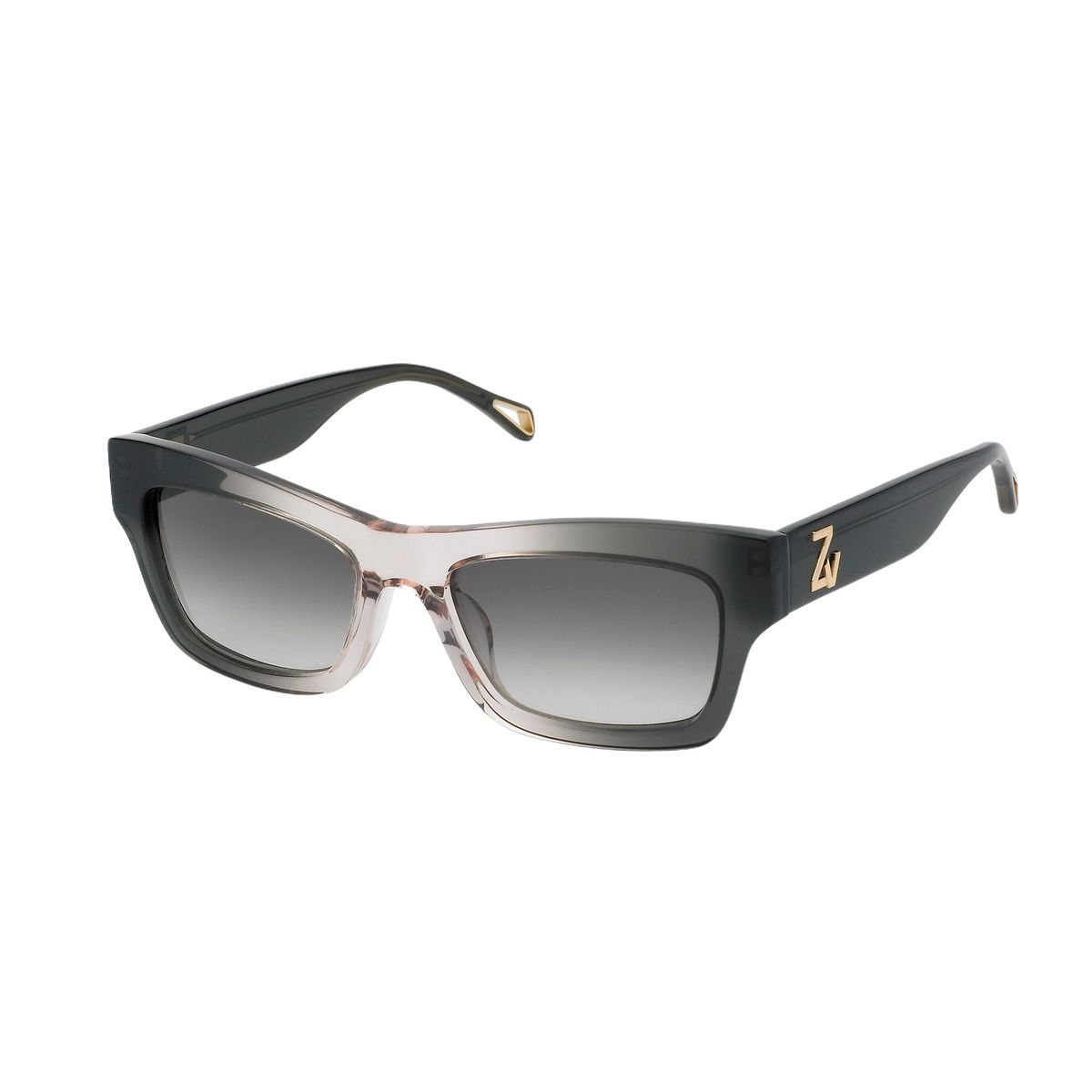 Rechteckige Acetat Sonnenbrille mit Logo