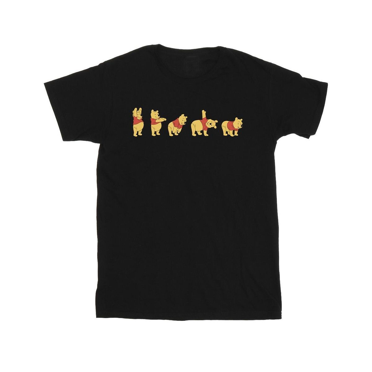 Disney - "Winnie The Pooh Stretching" T-Shirt für Herren (Schwarz)