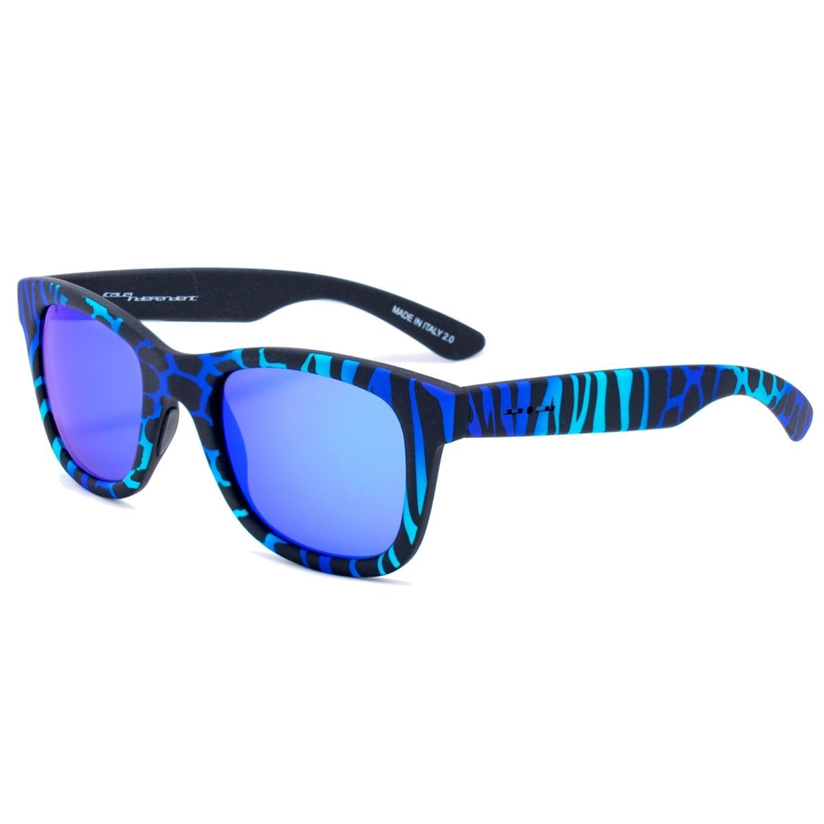 Gemusterte blaue Acetat Unisex Sonnenbrille