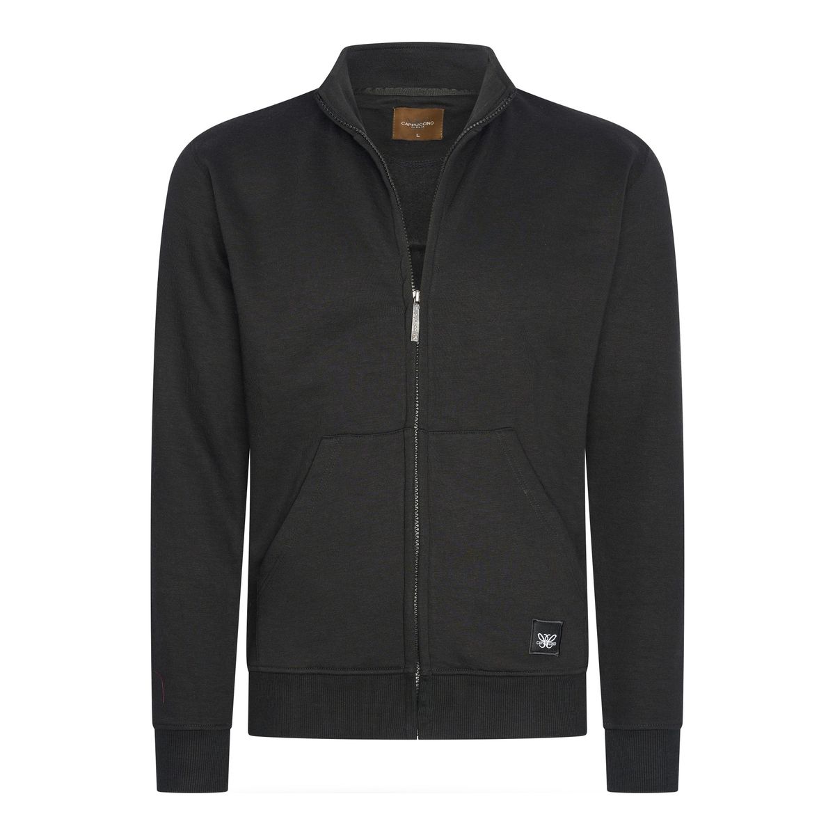 Herren Fleecejacke mit Reißverschluss, Schwarz