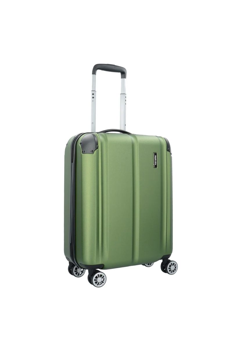 travelite 4-Doppelrollen-Trolley, Hartschale, Inneneinteilung, Zahlenschloss, grün, 55