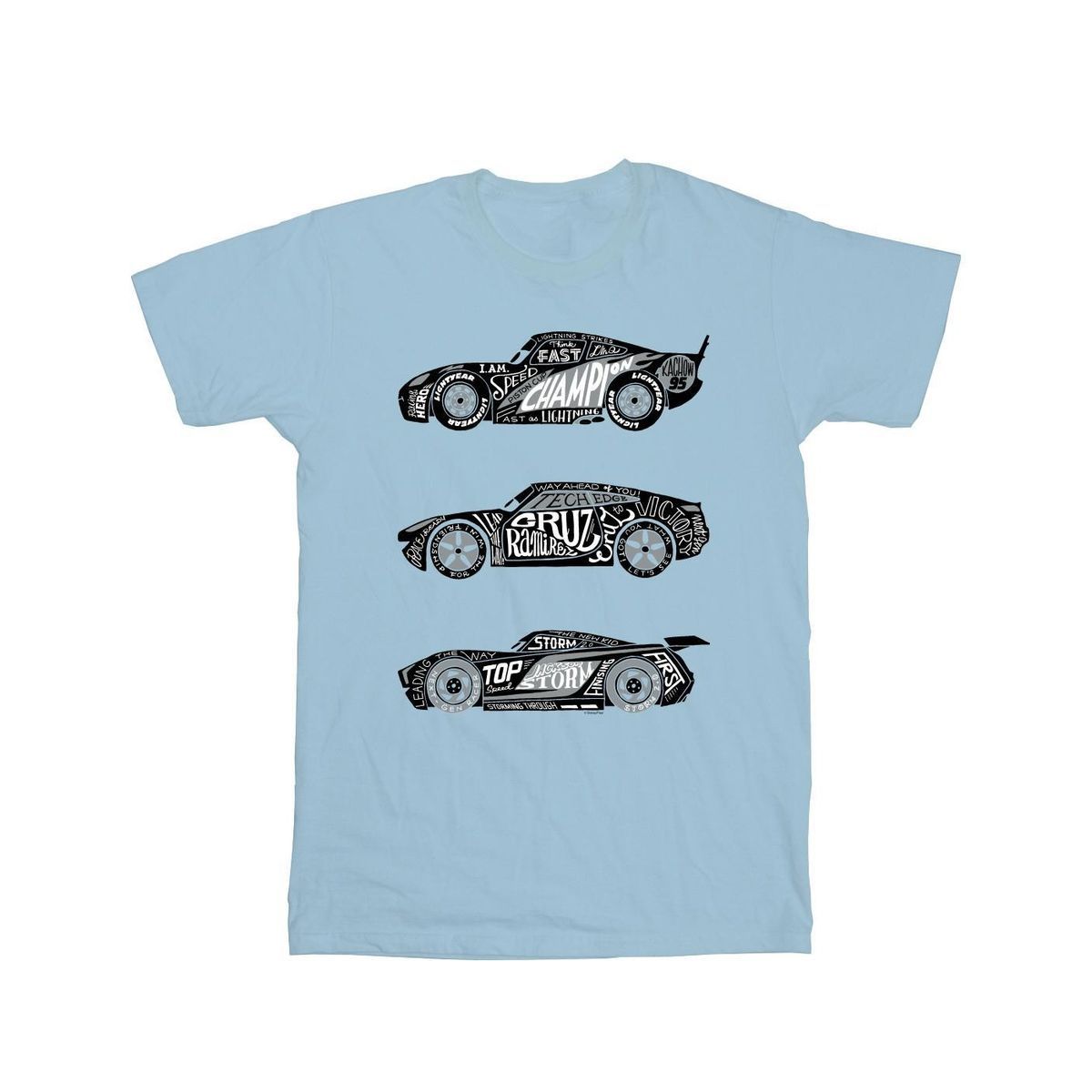 Disney - "Cars Text Racers" T-Shirt für Damen (Babyblau)