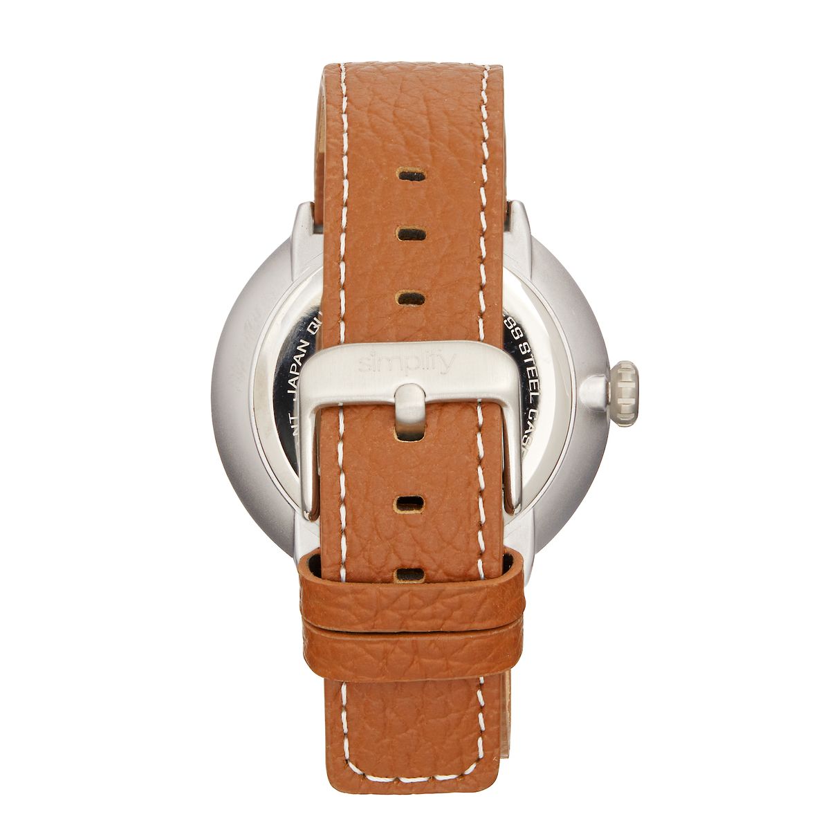Moderne Lederuhr mit Grafik-Zifferblatt