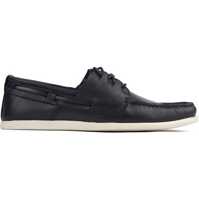 Herren Leder Bootsschuh in Blau