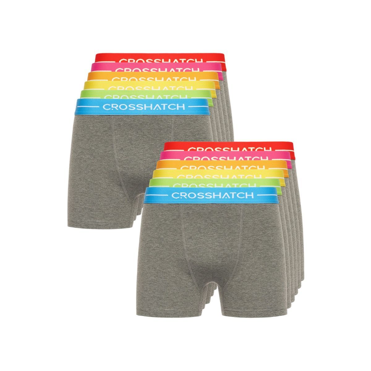 Crosshatch - "Astral" Boxershorts für Herren(12er-Pack) (Holzkohle-Mergel)