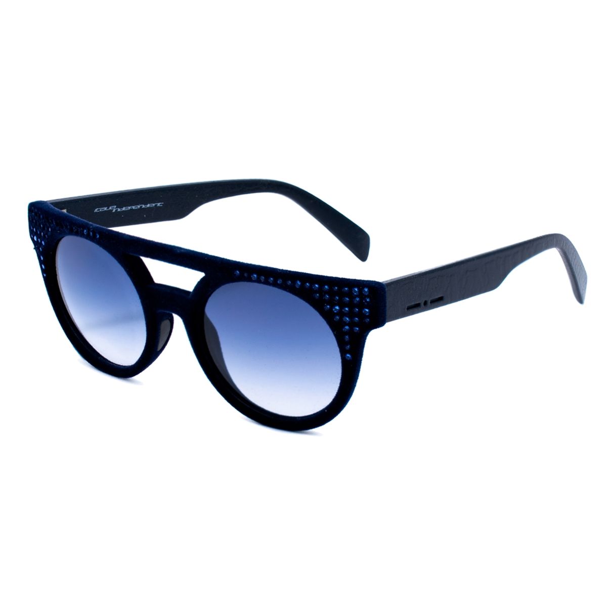 Runde blaue Acetat-Sonnenbrille
