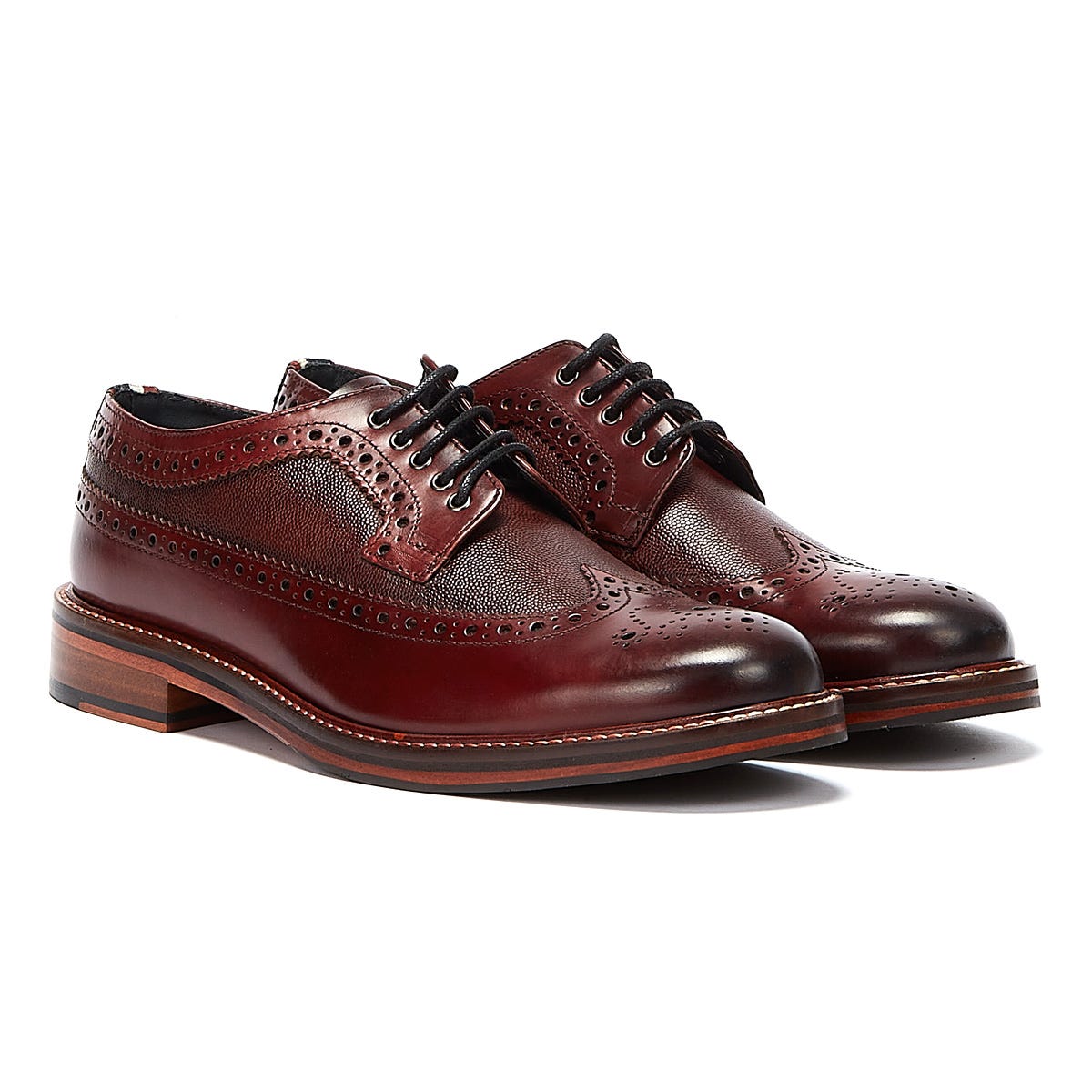 Ben Sherman Archie Brogue Herren Burgundy Schuhe