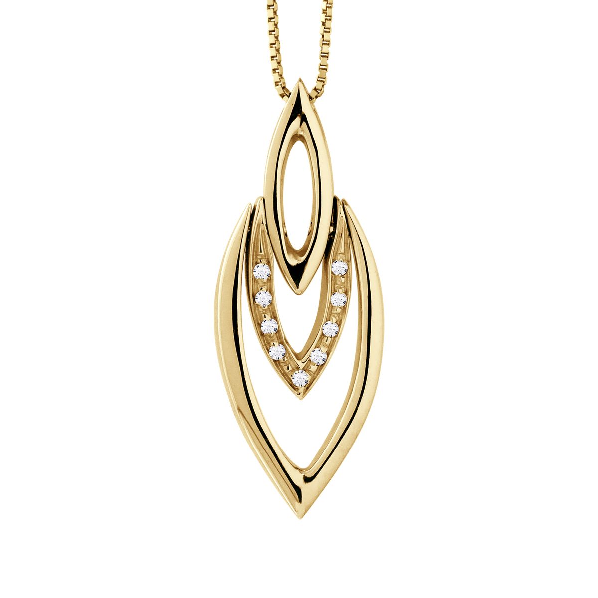 Gestufte Marquise Halskette mit Diamanten