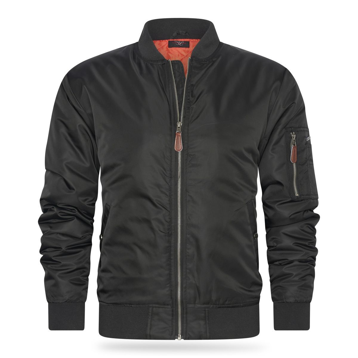 Klassische schwarze Bomberjacke