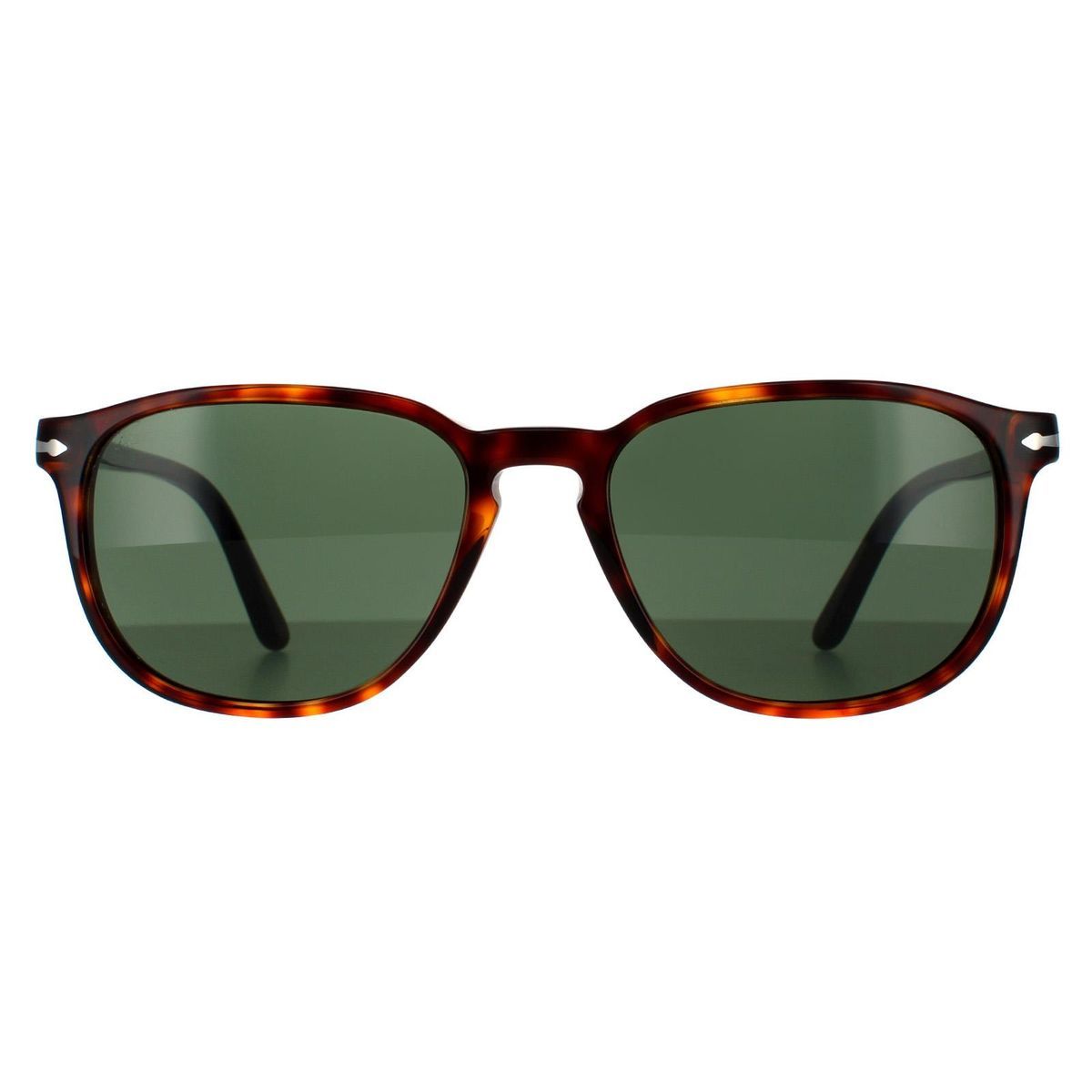 Quadratische Sonnenbrille Havanna Rahmen mit grünen Gläsern