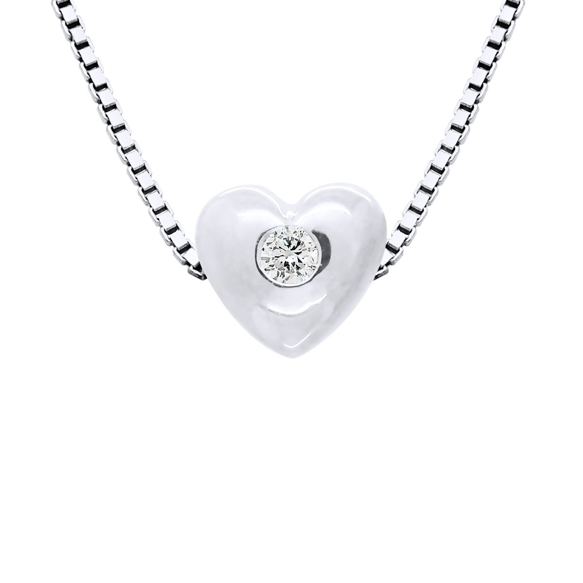 Herz-Halskette mit Diamant-Anhänger