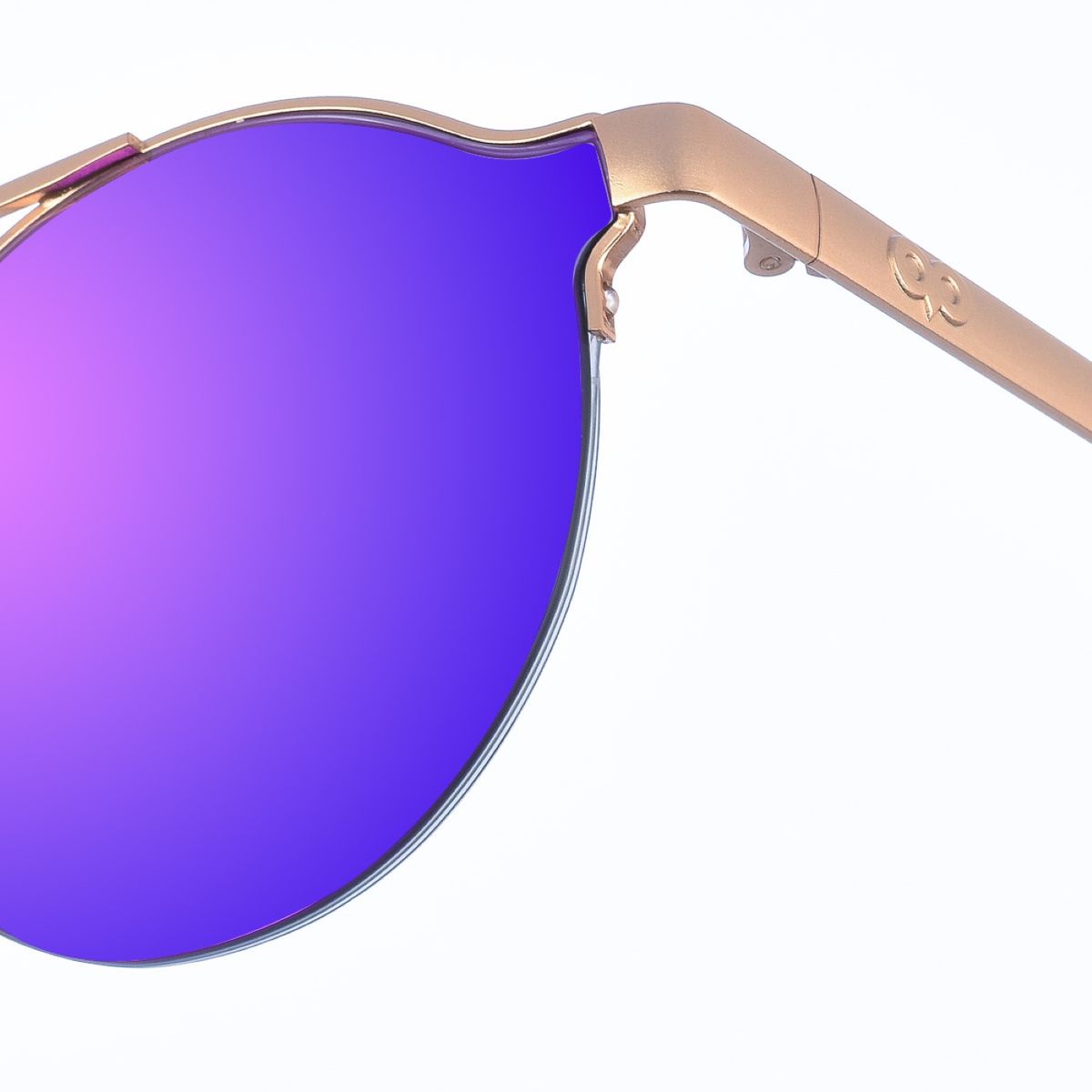 Runde verspiegelte Sonnenbrille mit Doppelsteg