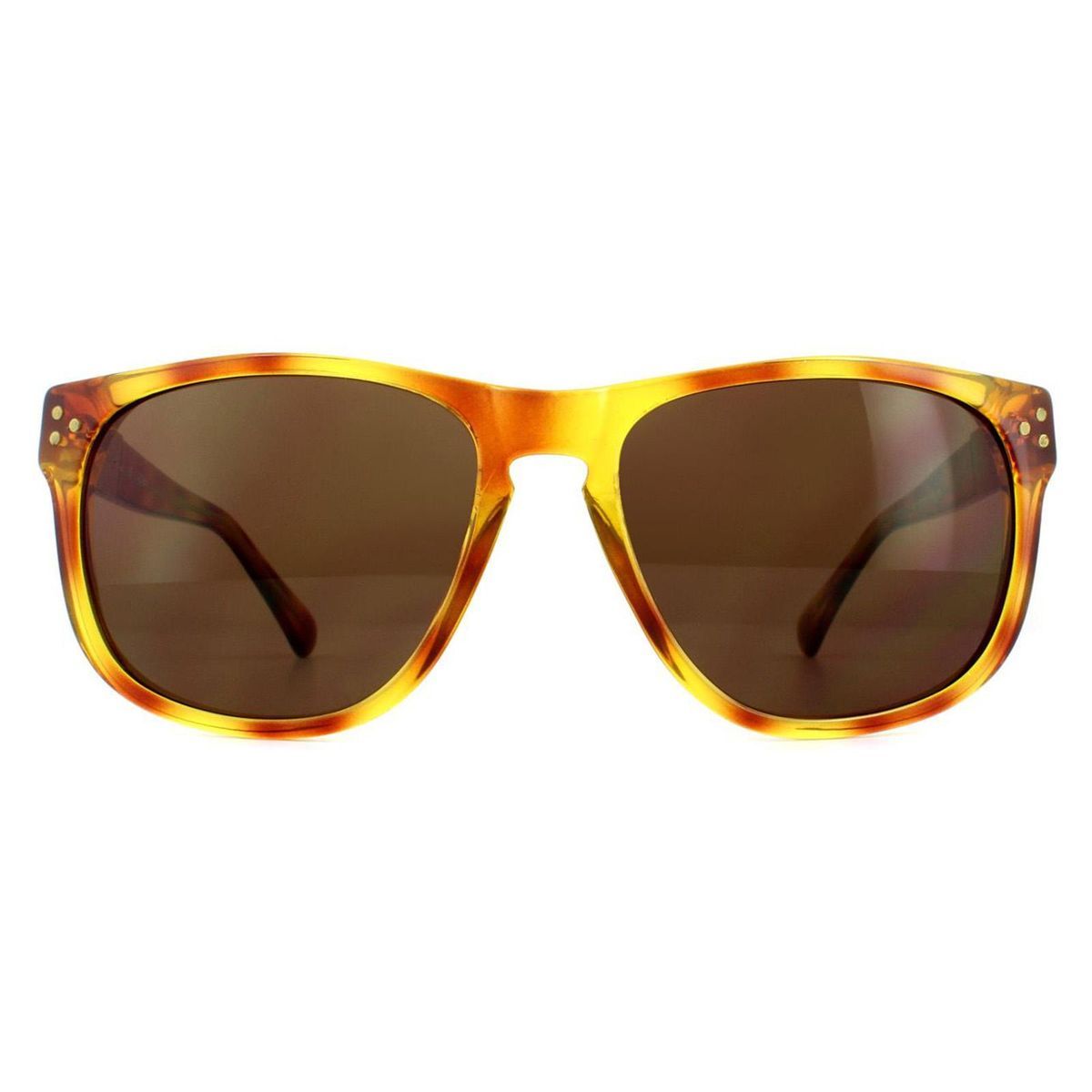 Quadratische Havana Sonnenbrille braun Farbverlauf