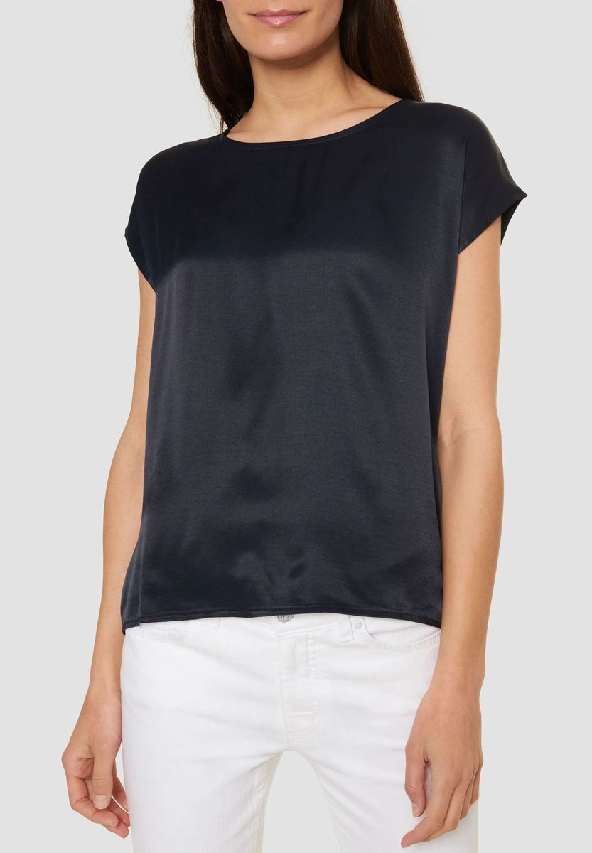 Satin Vorderseite Shirt mit lockerer Passform