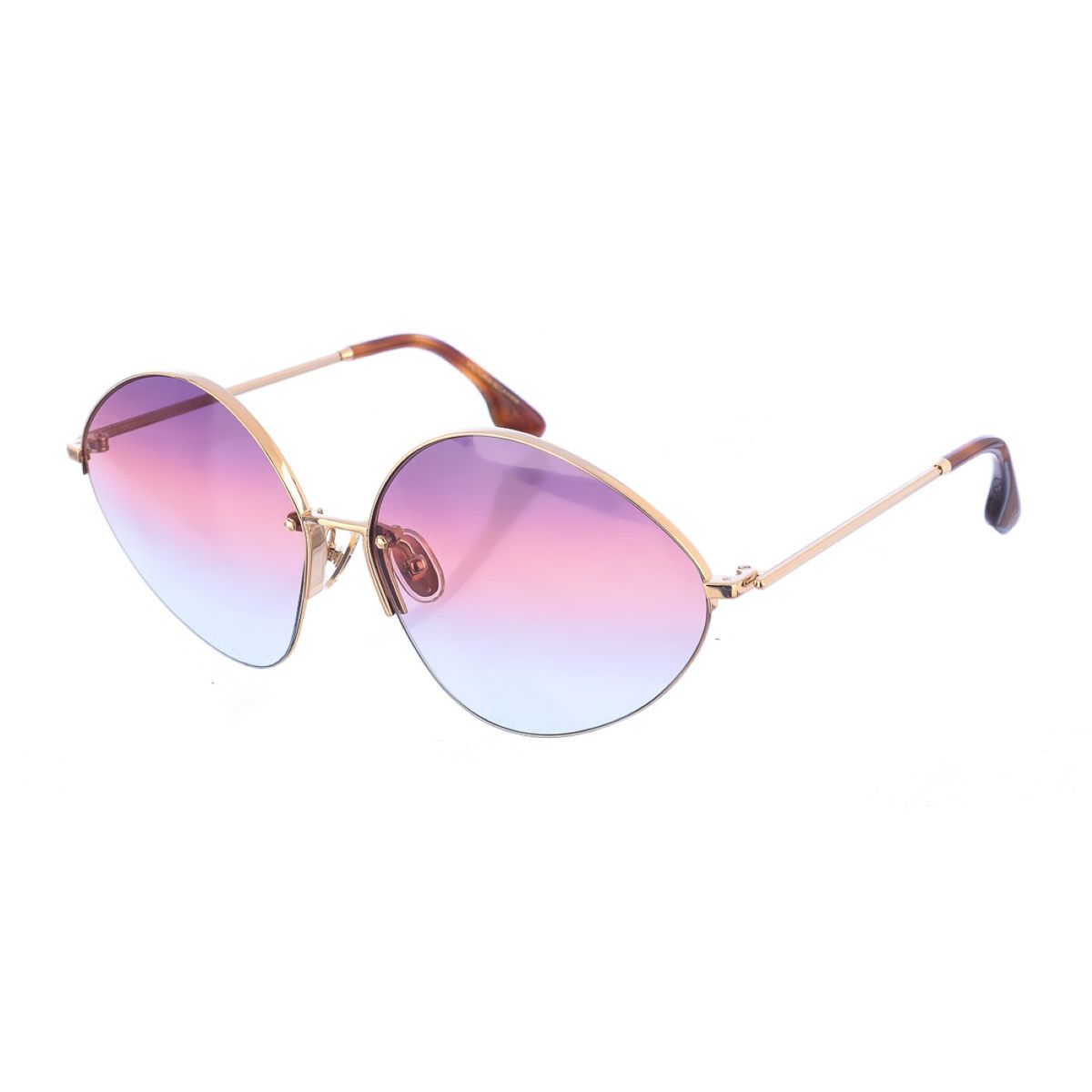 Übergroße Ovale Metall-Sonnenbrille mit Farbverlauf