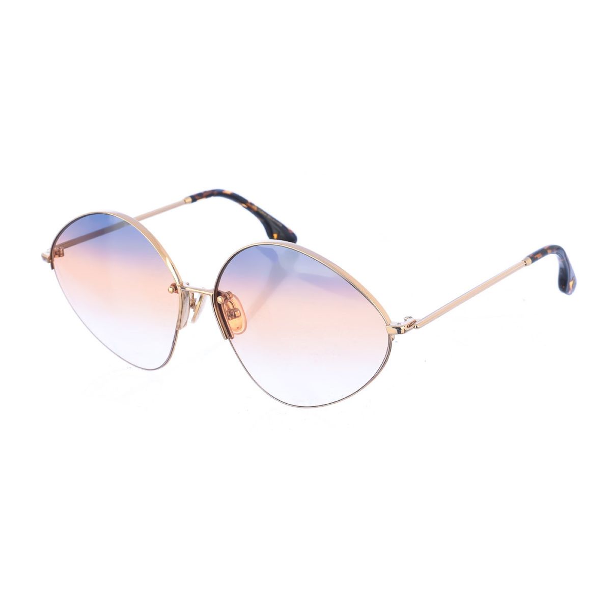 Übergroße Ovale Metall-Sonnenbrille mit Farbverlauf