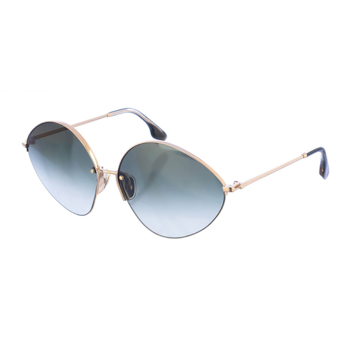 Übergroße Ovale Metall-Sonnenbrille mit Farbverlauf