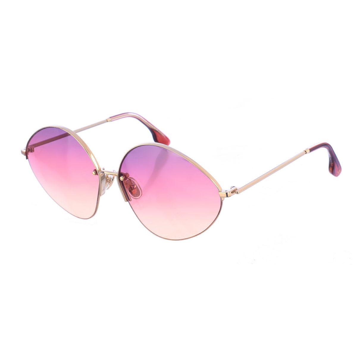 Übergroße Ovale Metall-Sonnenbrille mit Farbverlauf