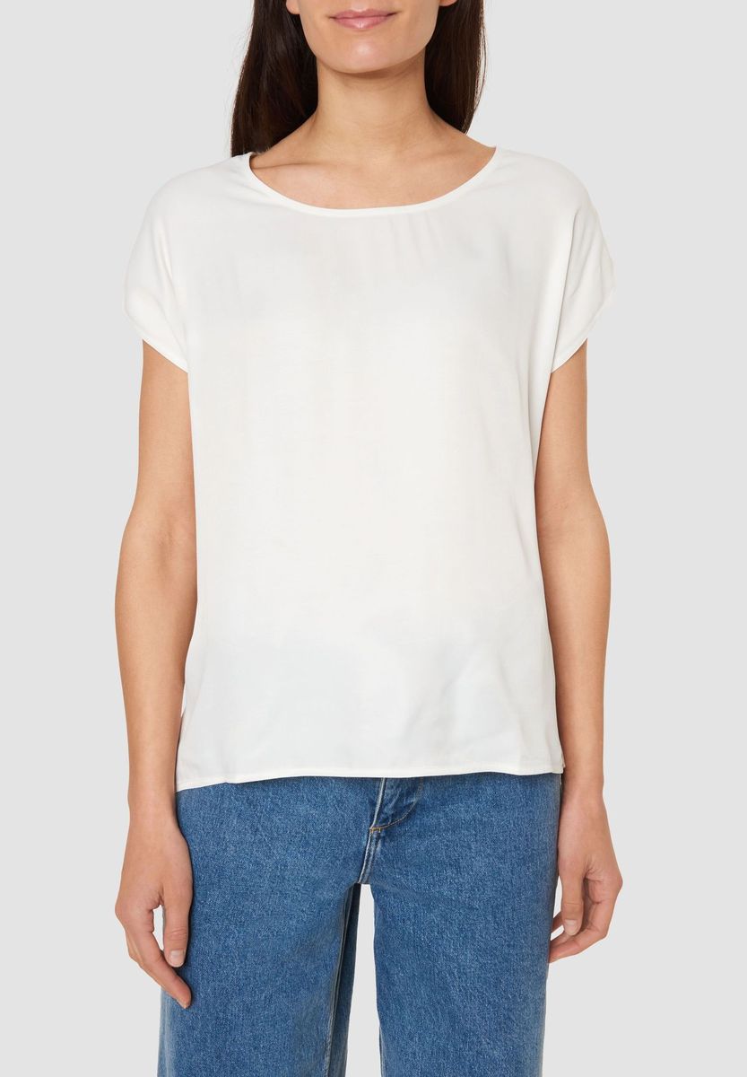Elegantes T-Shirt mit Satin-Vorderseite