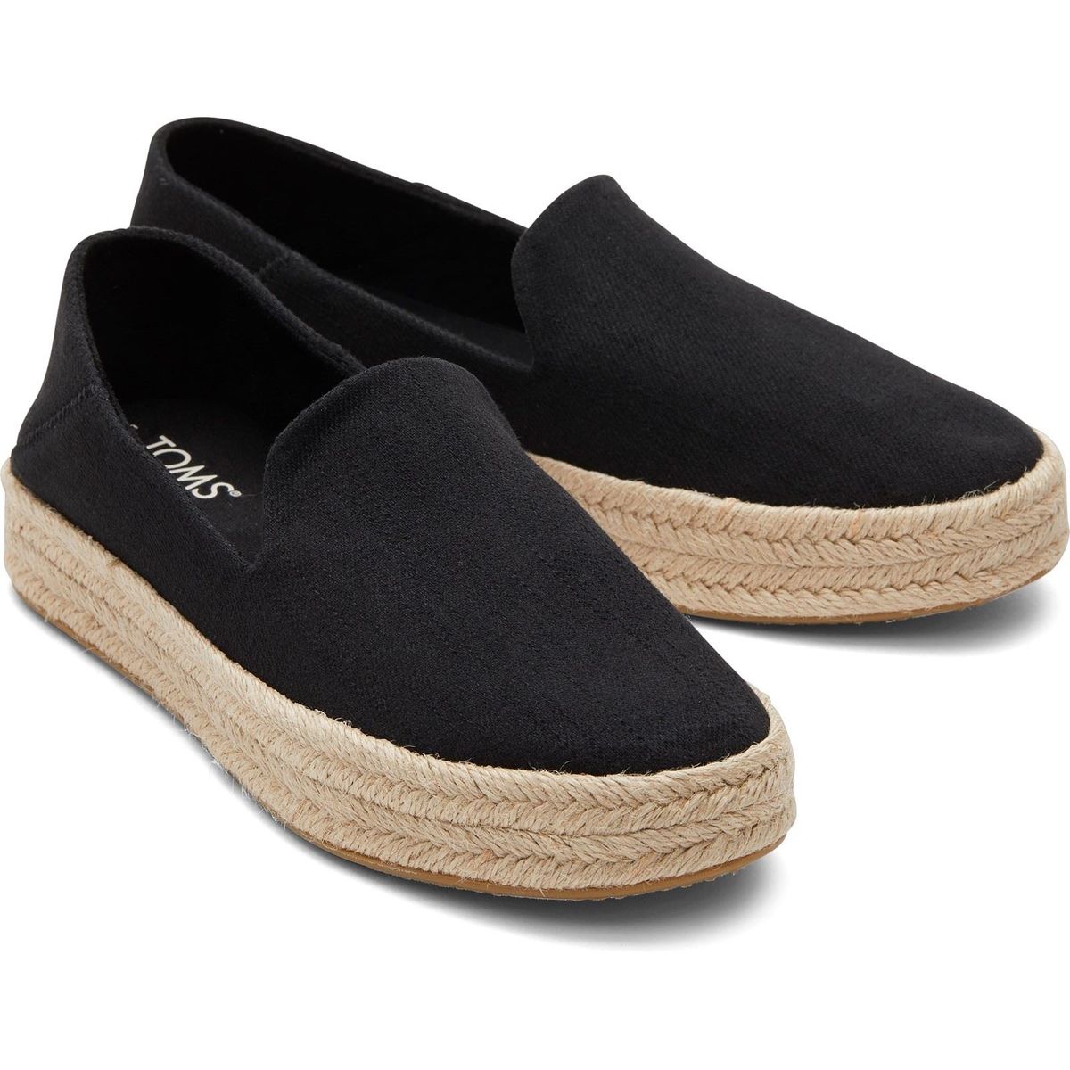 TOMS Carolina 100% Baumwolle Damen Schwarzespadrilles