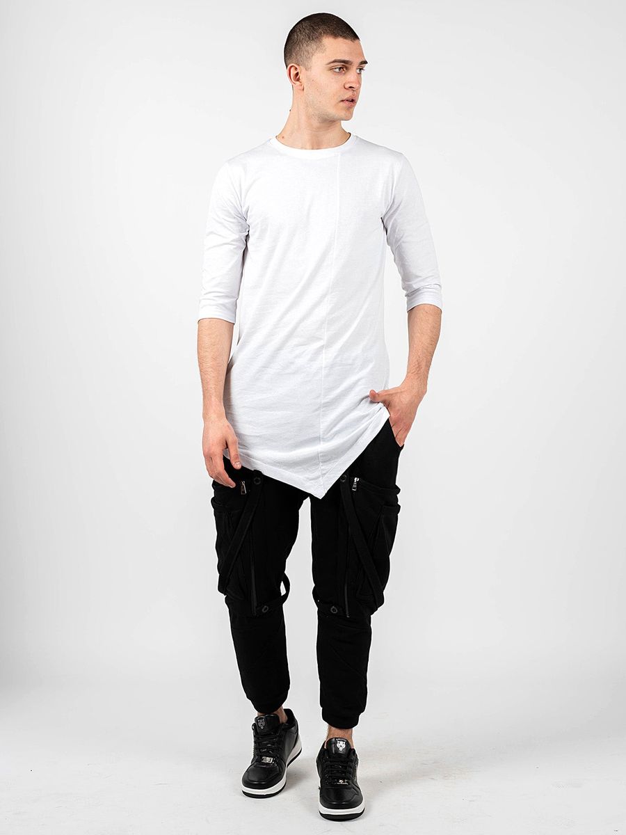 Langarmshirt mit asymmetrischem Saum