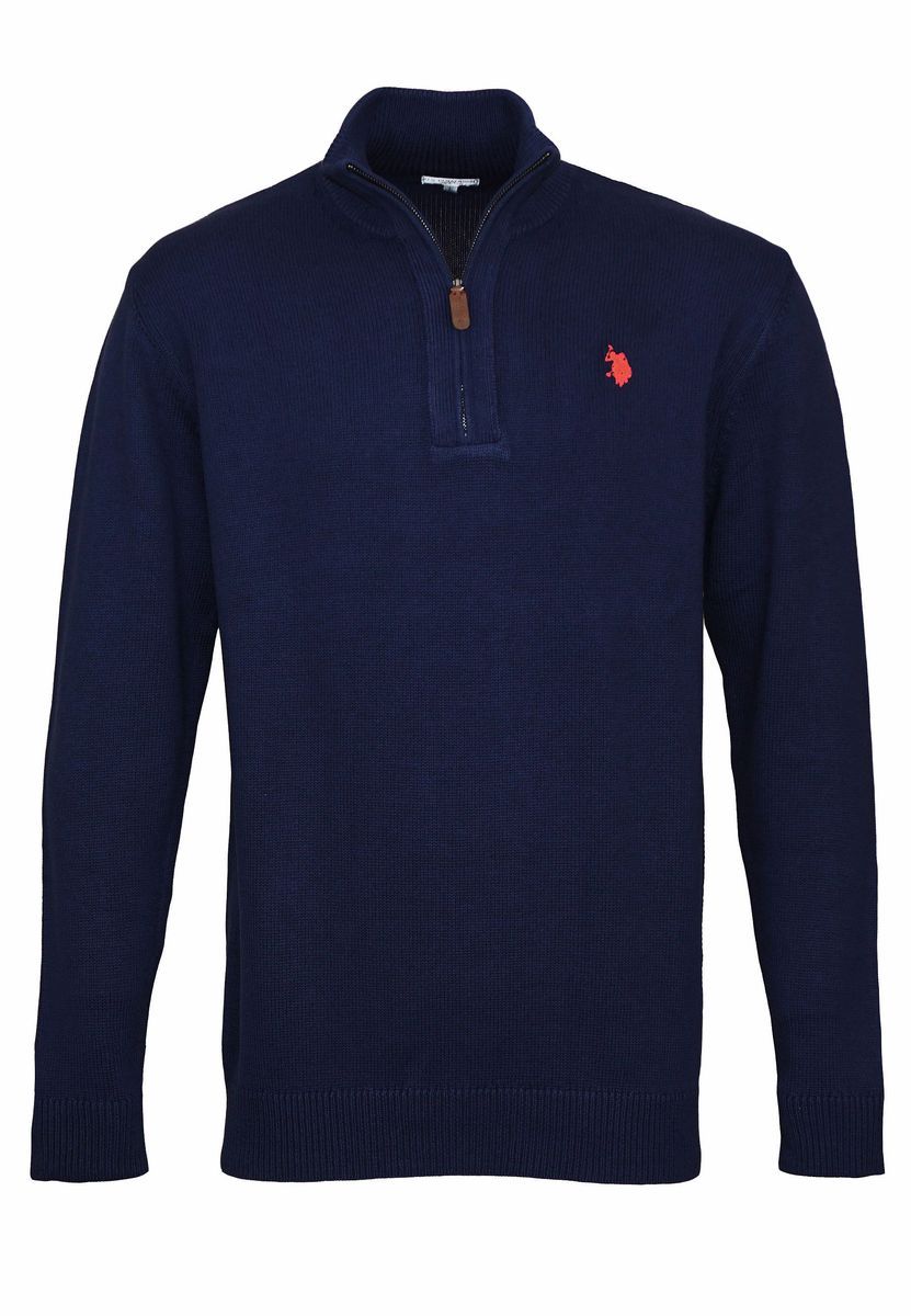 Herren Strickpullover mit Viertelreißverschluss
