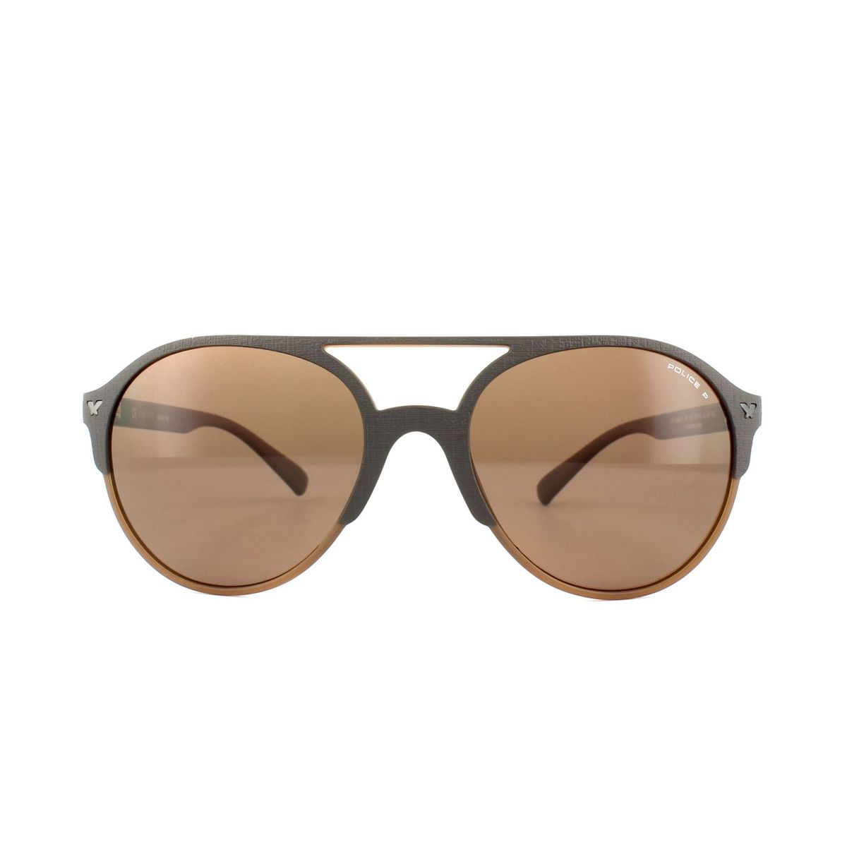 Runde braune polarisierte Sonnenbrille