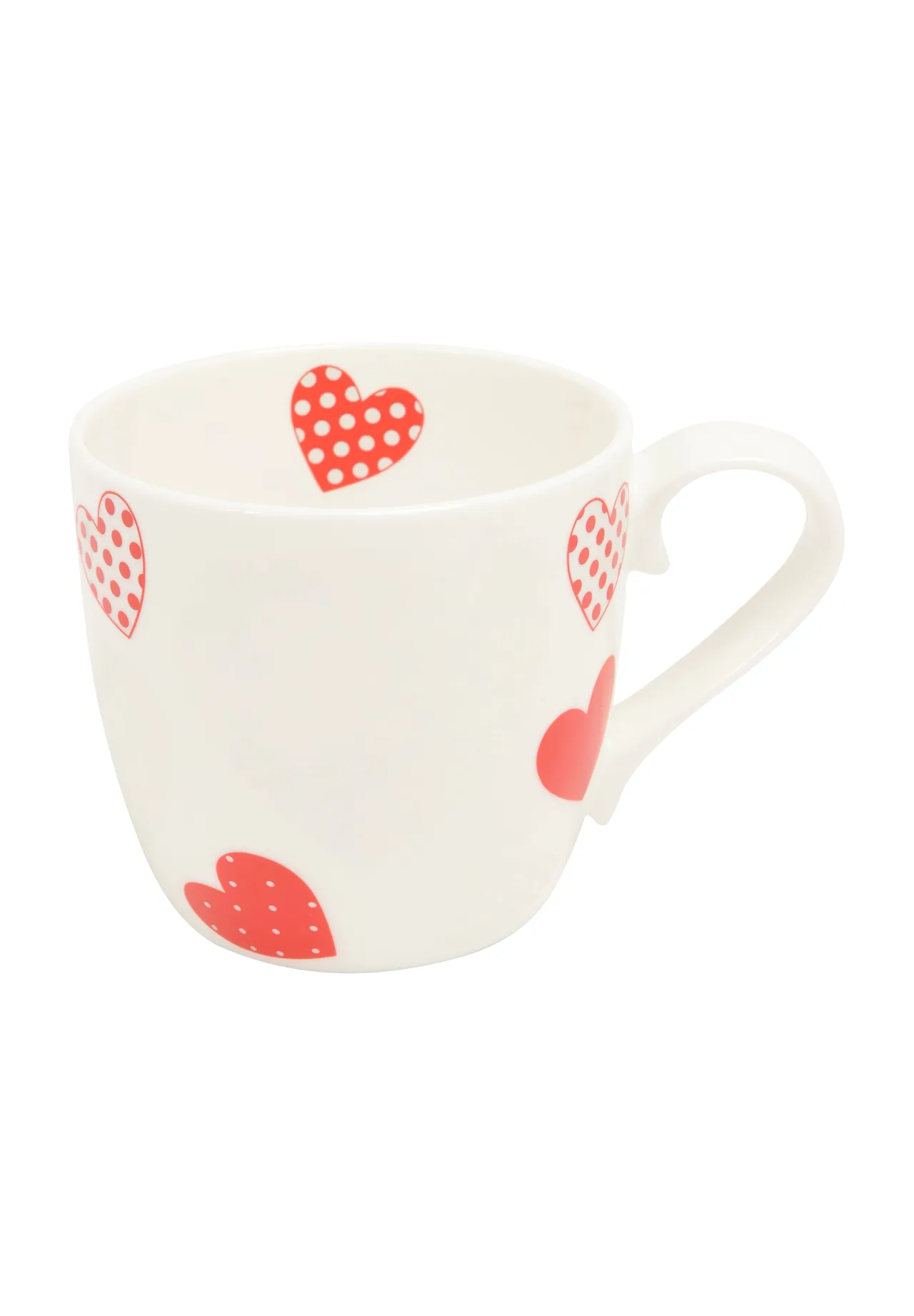 KÖNITZ Kaffeetasse "Feel the Love", 450 ml, rot|weiß