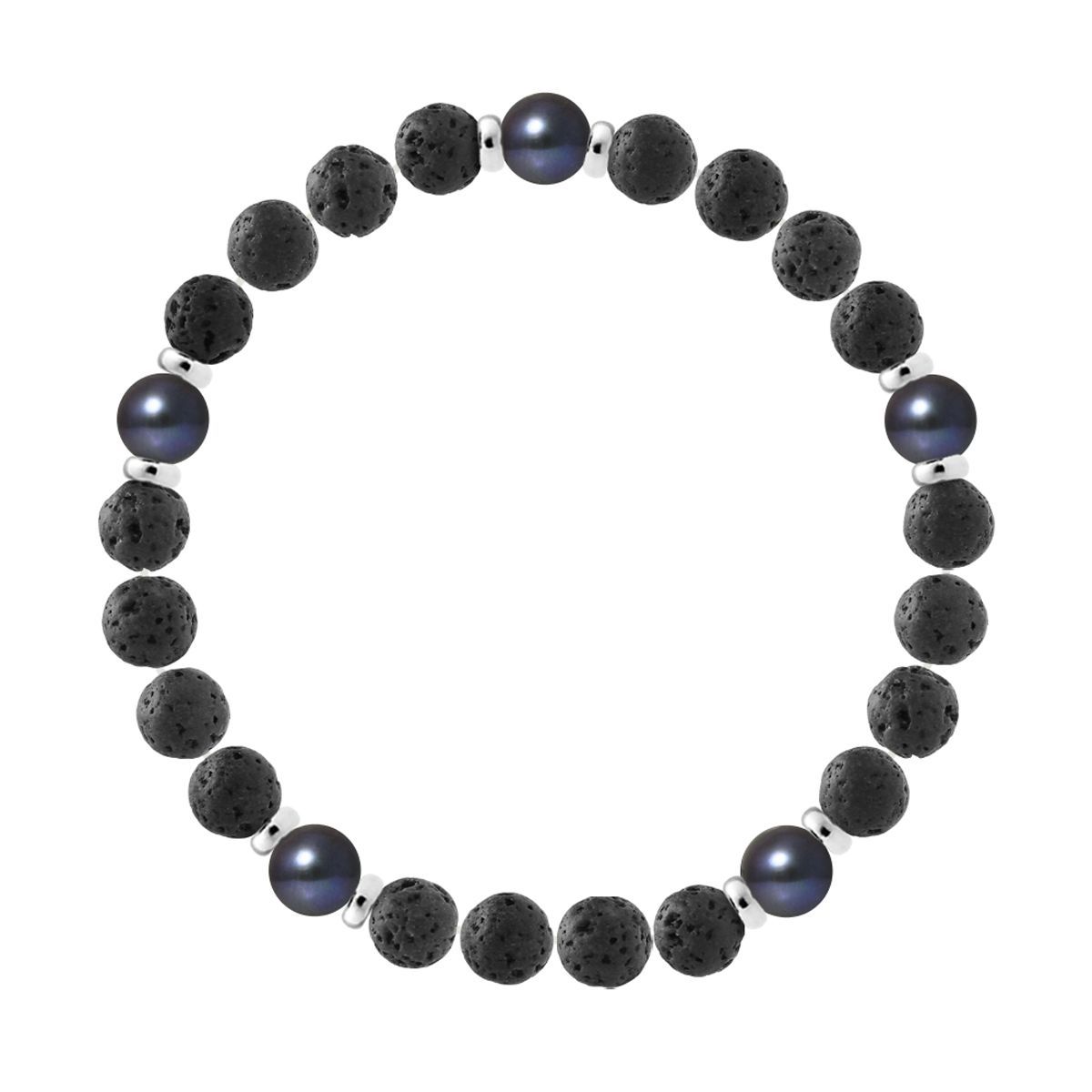 Lavastein- und Perlenarmband