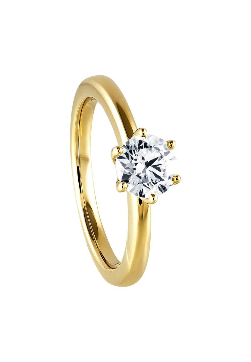 Solitär Diamantring in Gelbgold
