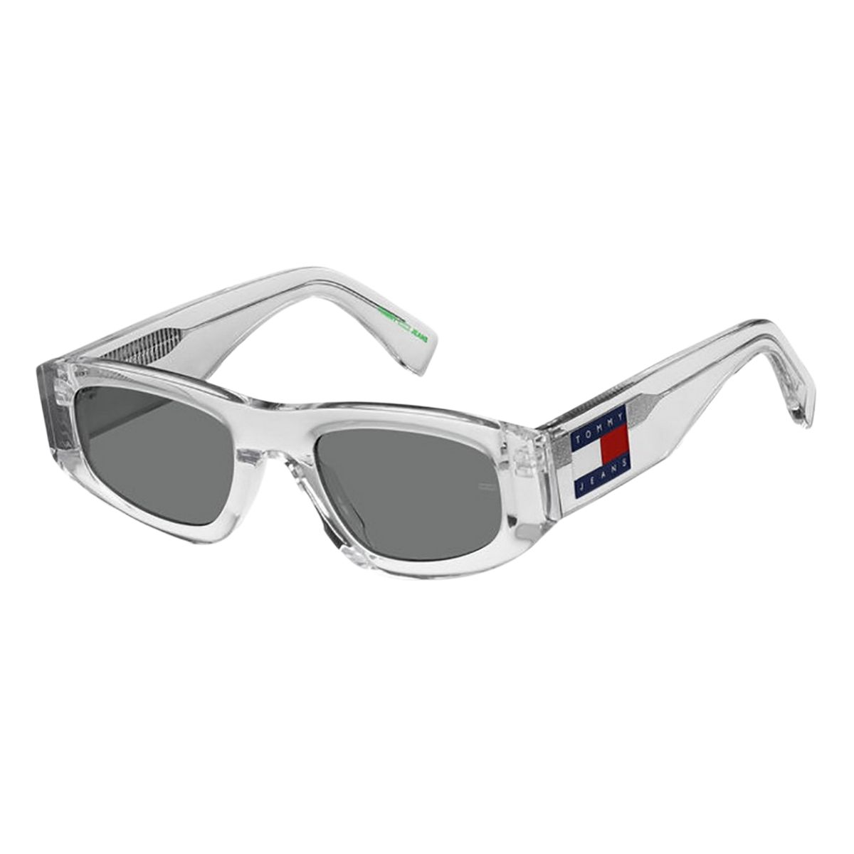Rechteckige Sonnenbrille mit transparentem Rahmen