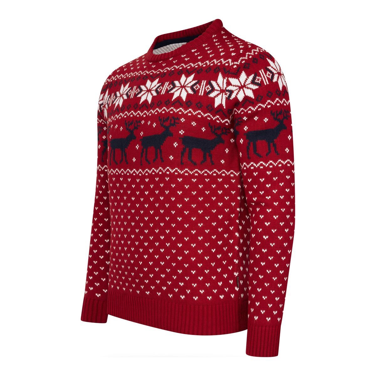 Norwegischer Strickpullover mit Rentier-Muster