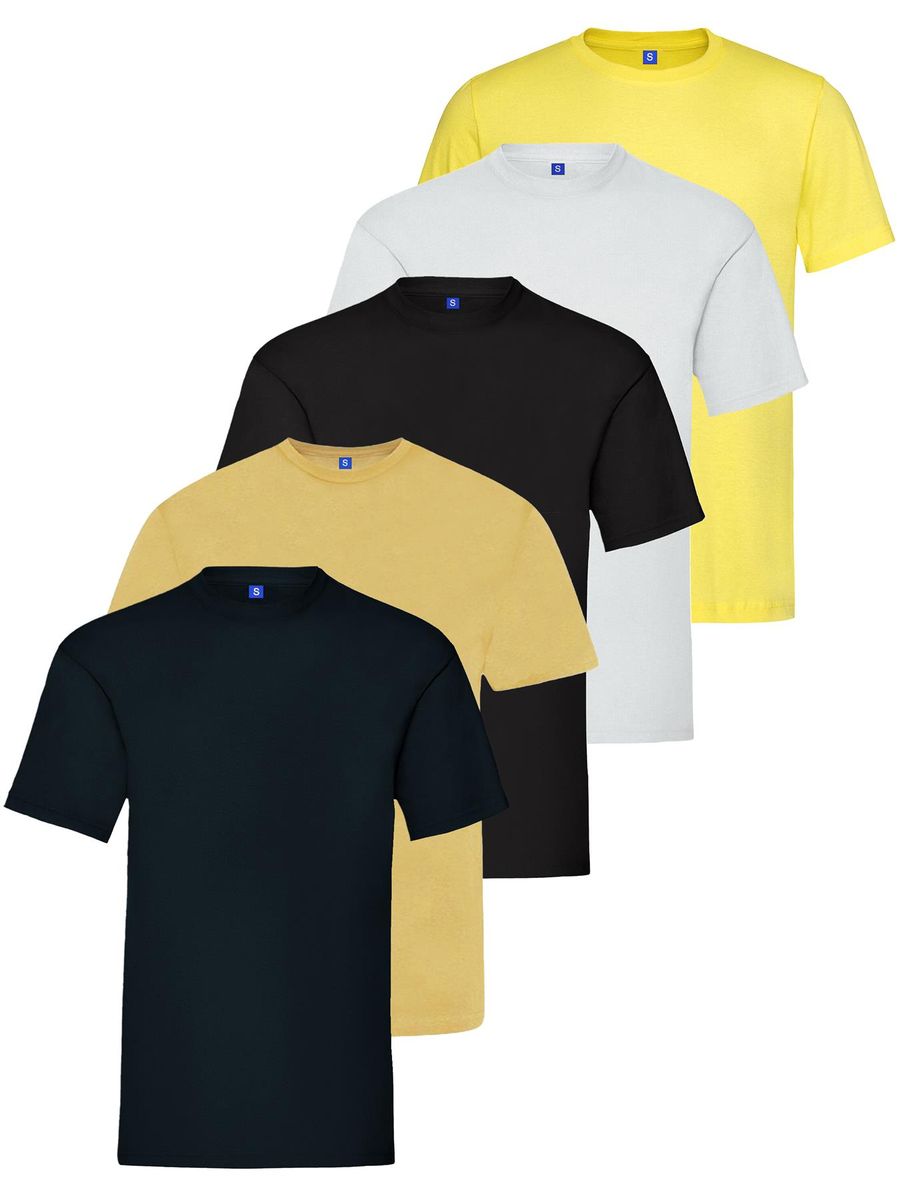 Herren Basic T-Shirts mit Rundhalsausschnitt (5er-Pack)