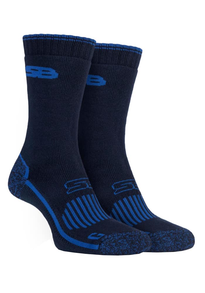 Storm Bloc - 2 Paar Herren Heavy Duty verstärkte atmungsaktive Baumwolle Arbeitssocken für Stiefel