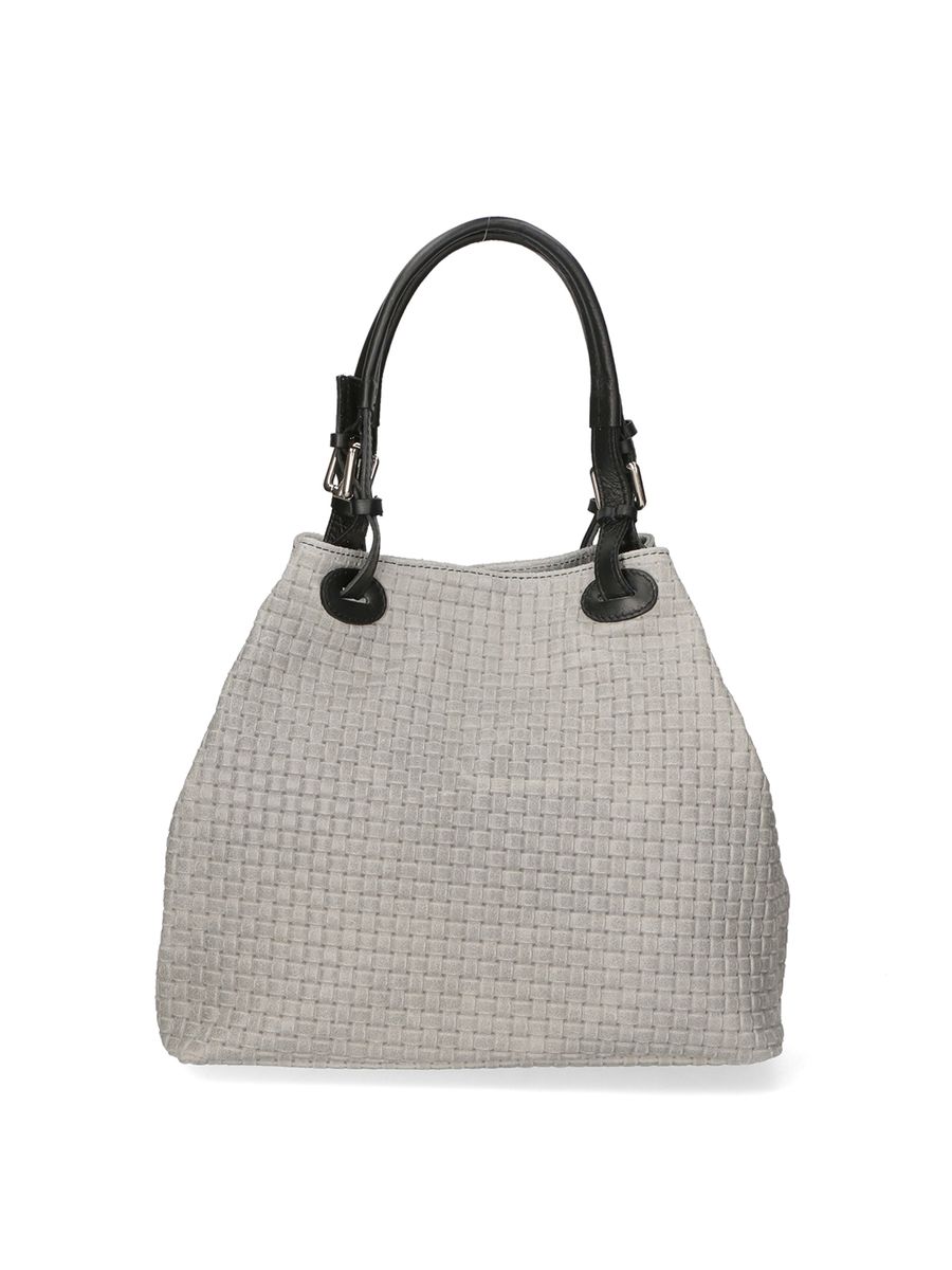 Gewebte Schultertasche aus Wildleder
