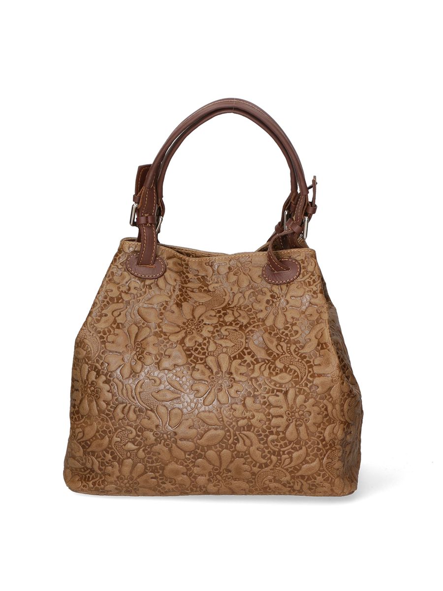 Handtasche mit Prägung aus Leder