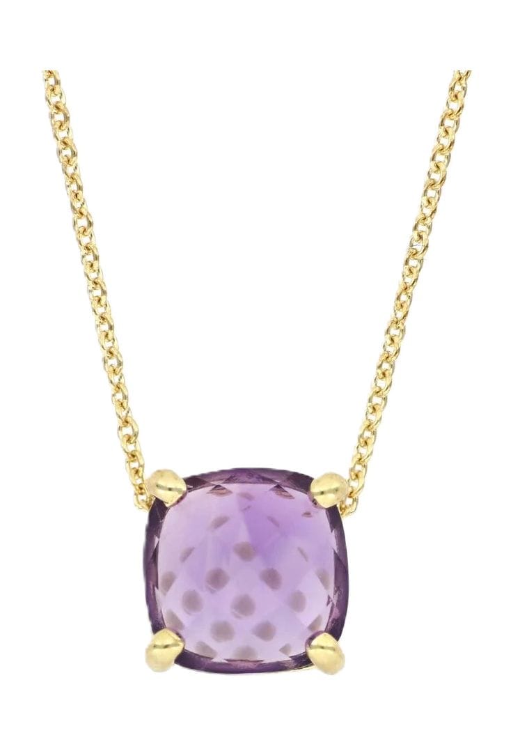 Amethyst Kissen-Schliff Anhänger Halskette