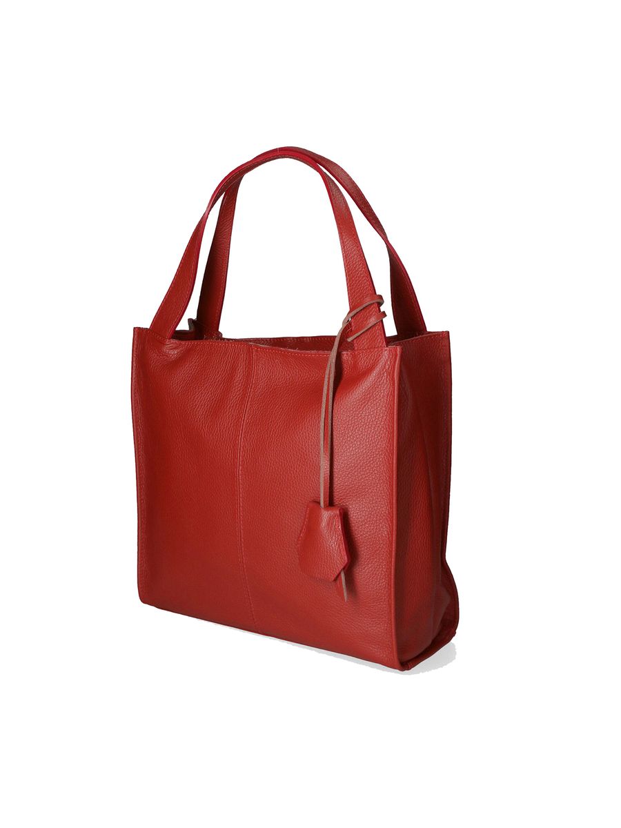 Minimalistische Leder-Schultertasche mit Struktur