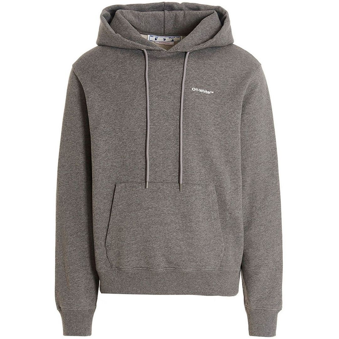 Grauer Slim Fit Hoodie mit Logo-Print