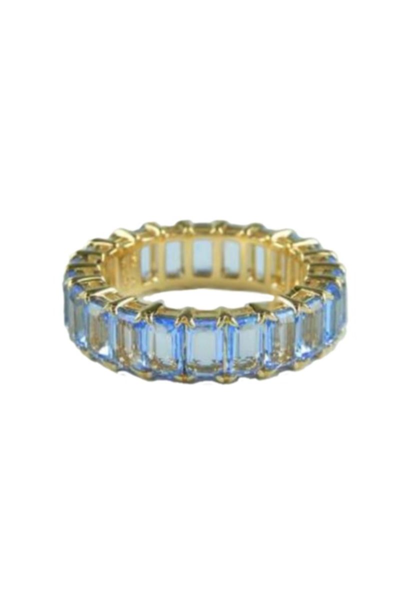 Blauer Quarz Gold Ewigkeit Ring