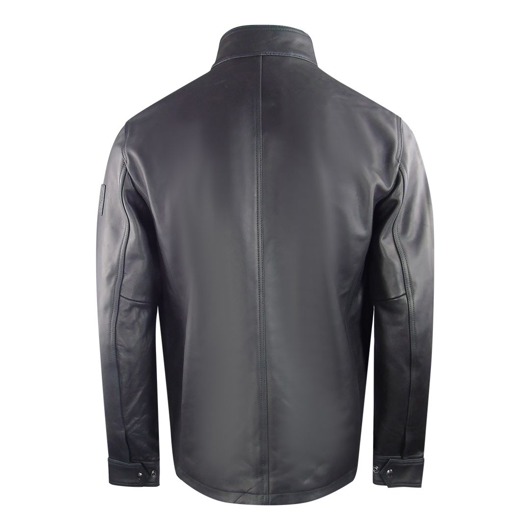 Leder-Fieldjacket mit Mehrfachtaschen