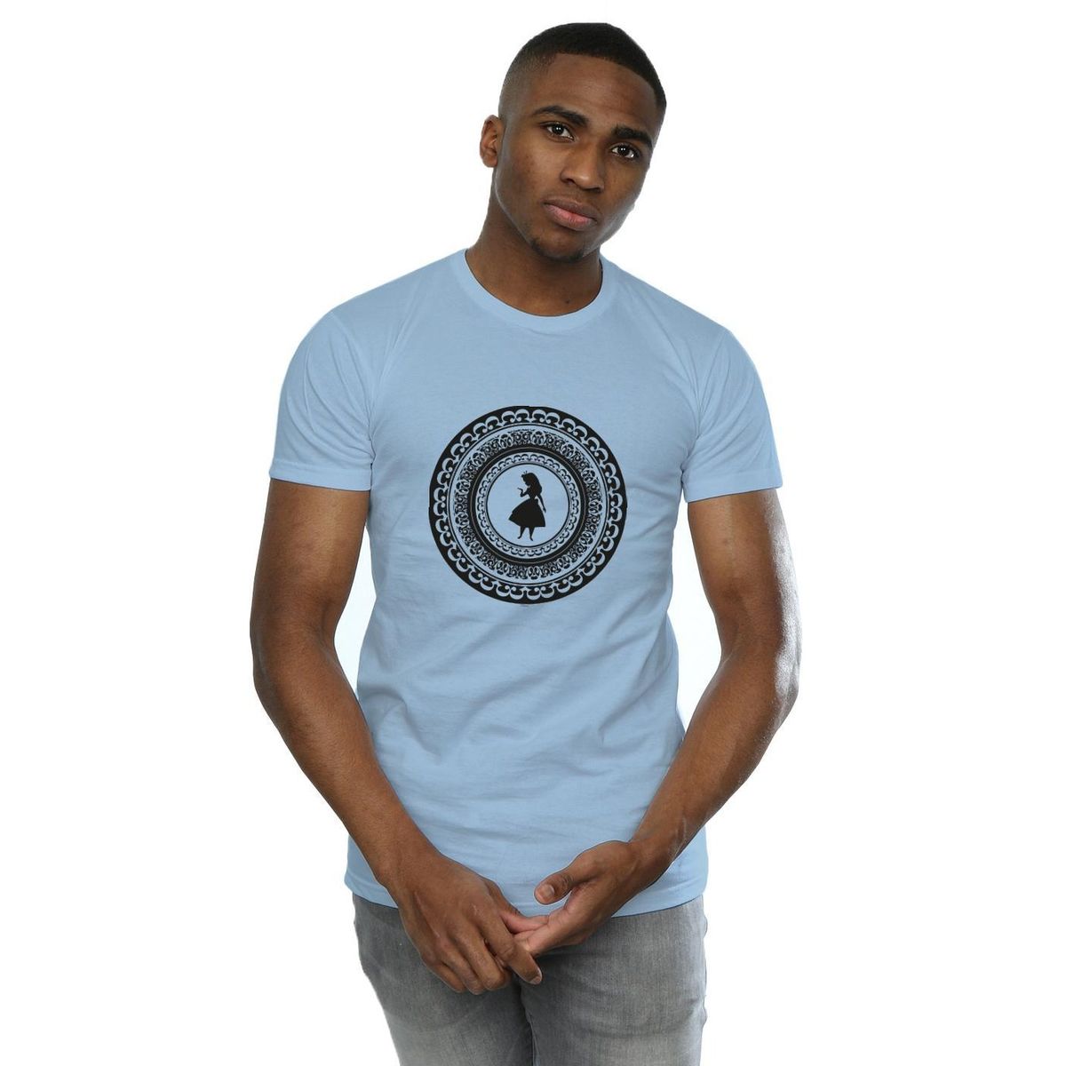 Disney - "Alice In Wonderland Circle" T-Shirt für Herren (Babyblau)