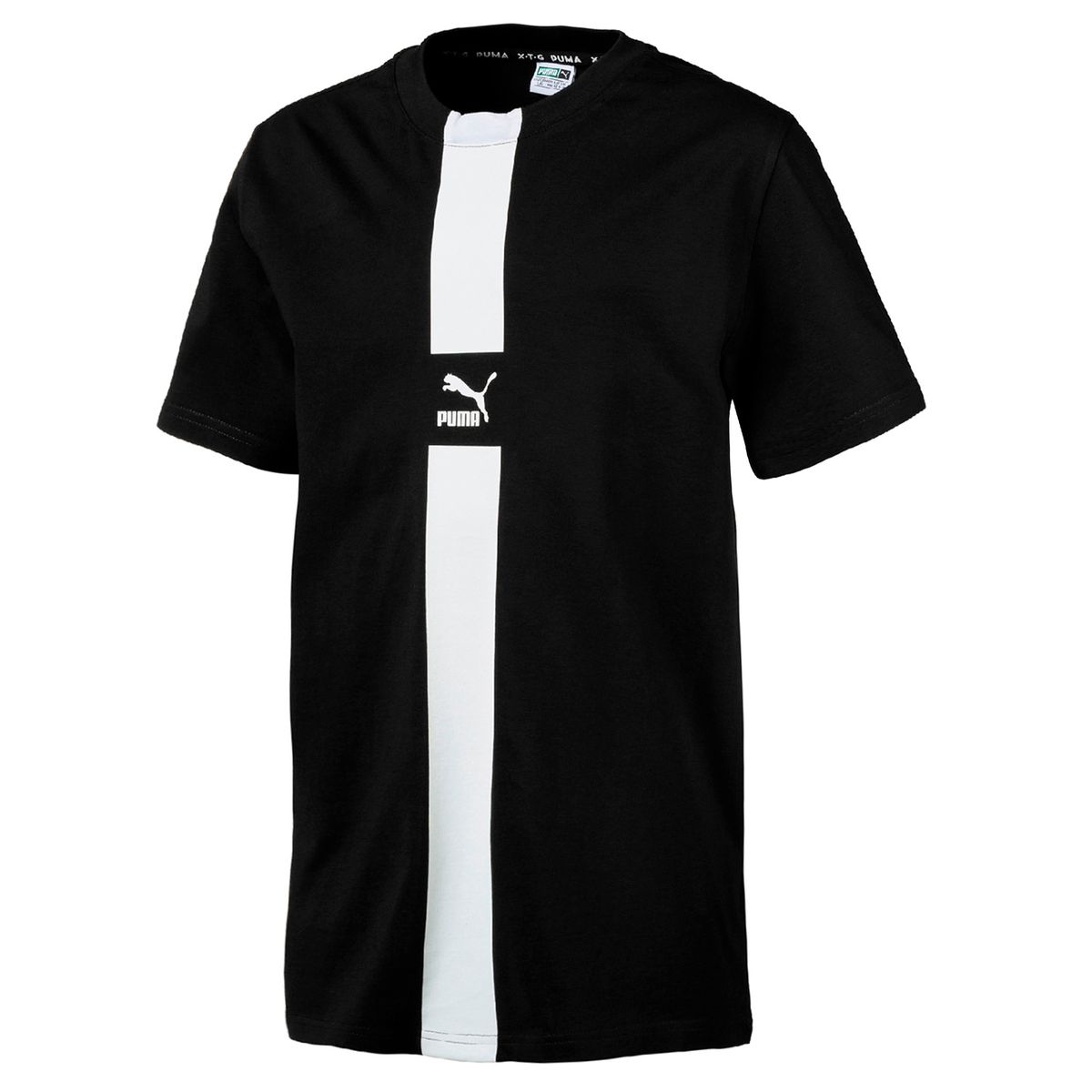 Sportliches Baumwoll-T-Shirt mit vertikalem Streifen